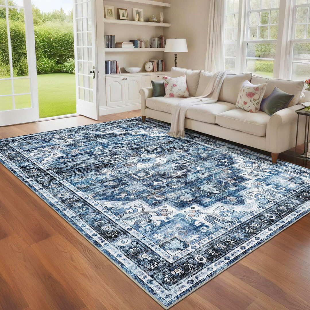 Marlow Home Co. Rectangle Abstract Washable Area Rug Brown Rectangle 160 x 230 cm
