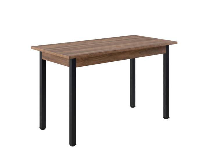 [en.casa] Esstisch Den Haag, Walnussfarben, Metall, Rechteckig, 120x75x60 cm, Esszimmer, Esstische
