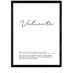 POSTER Wortkunst Valiente Nordisch A3 Schwarzer Rahmen