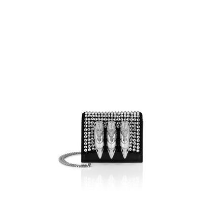 Schultertasche PHILIPP PLEIN "Skull Mit Schmucksteinen", Damen, schwarz-weiß (60, crystal), Taschen Schultertasche