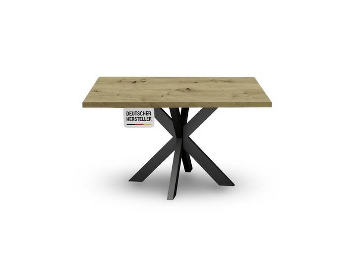 Storado Esstisch Big System Metall Stern 140–210×90cm, Esszimmertisch, Stabiler Sternfuß für viel Beinfreiheit und sicheren Stand