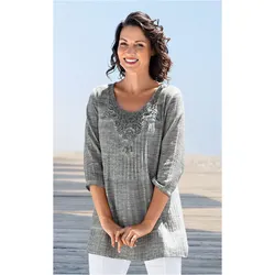 Baumwoll-Tunika in grau in Größe 46 von DW-Shop, Grau, 46