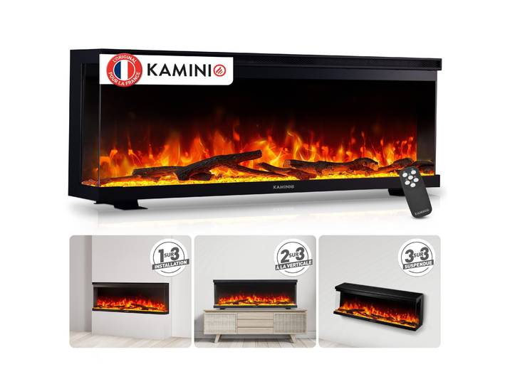 Cheminée électrique Kaminio Lea 20x43 cm 1800 Watt