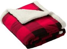 Port Authority BP43 Flannel Sherpa Blanket in Buffalo Plaid size OSFA   Cotton