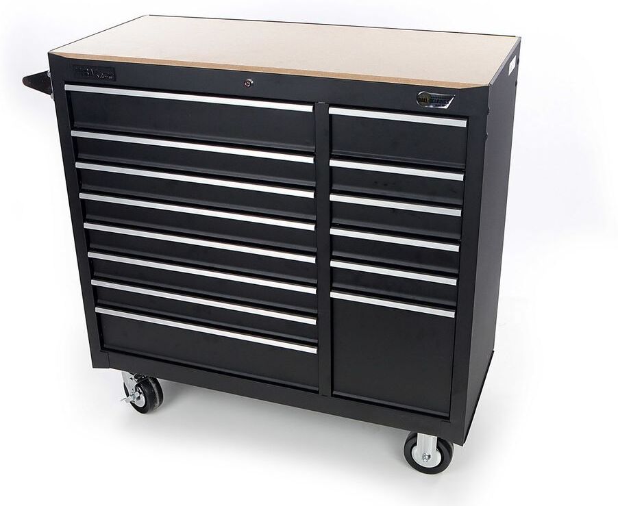 HBM Werkzeugwagen 14 Schubladen 100 cm, Schwarz