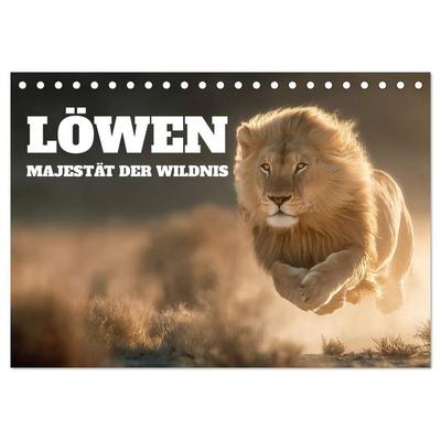 Löwen - Majestät der Wildnis (Tischkalender 2026 DIN A5 quer), CALVENDO Monatskalender