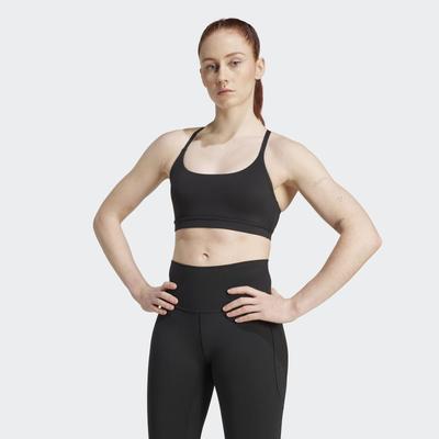 Sport-BH ADIDAS PERFORMANCE "ADIDAS ALL ME LIGHT SUPPORT SPORT-BH", Damen, Gr. M, N-Gr, schwarz, Obermaterial: 79% Polyester, 21% Elasthan, BHs Sport-BH