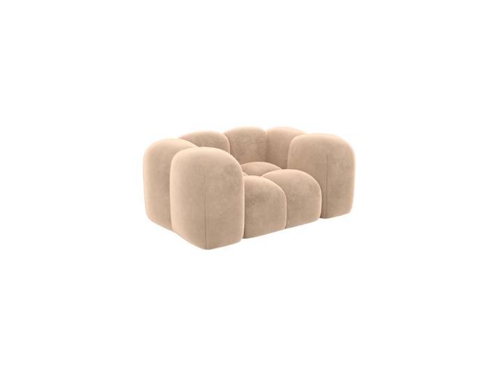 Design Loungesessel „Alba“ mit Samtbezug Samtbezug Beige BLOOMINGLOFT Collection