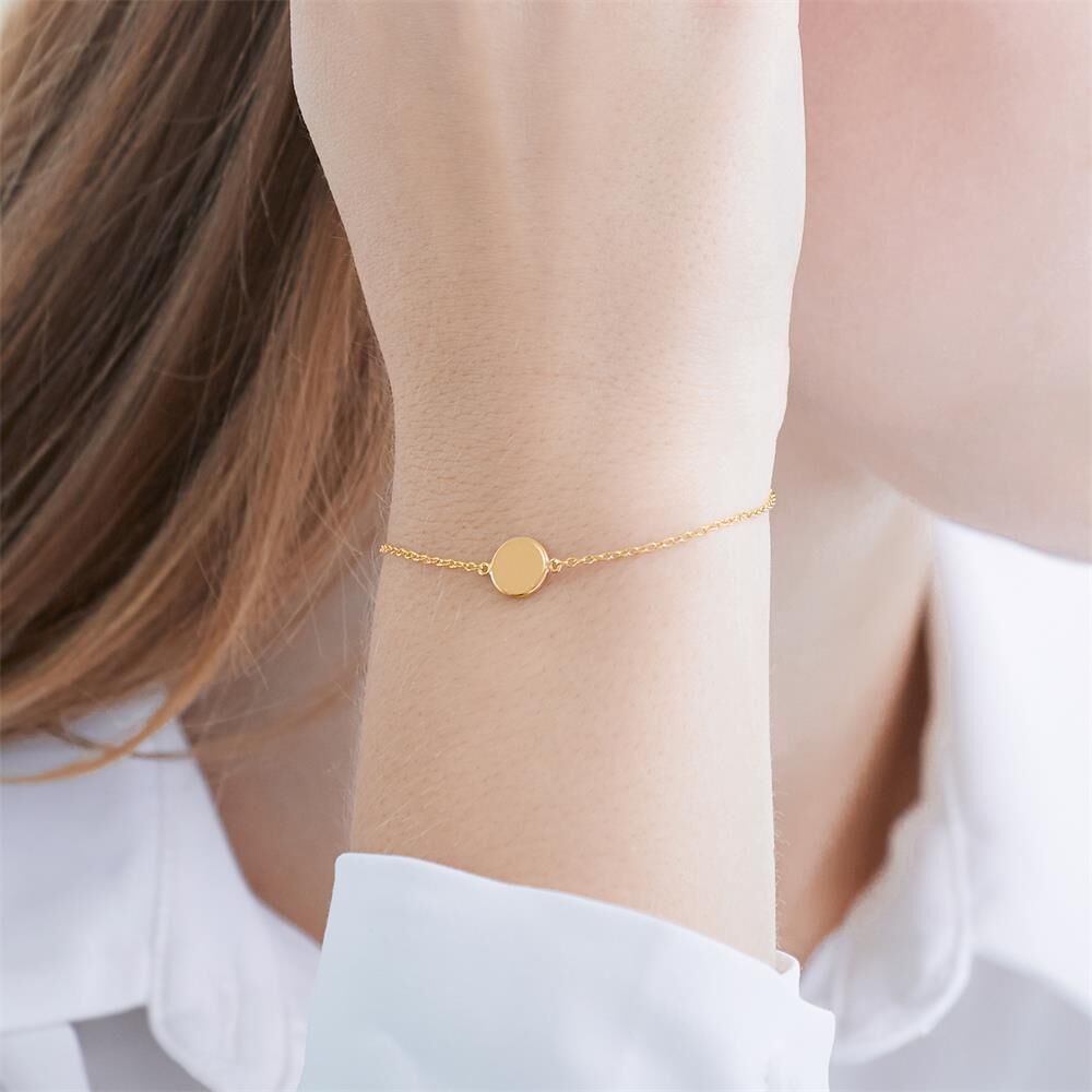 Unique Gravur Armband aus vergoldetem Sterlingsilber gold