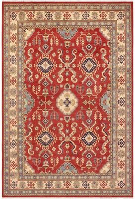 Treasured Knots Tribal Kazak Quinten Red/Beige Wool Rug - 8'11'' x 11'9''