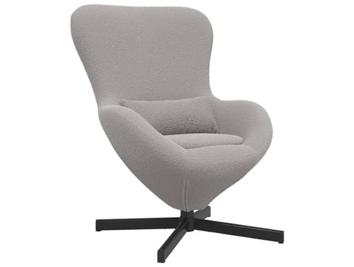 Heofavd Eiersessel Hellgrau mit Kissen 63x73x90 cm Drehsessel Stoff