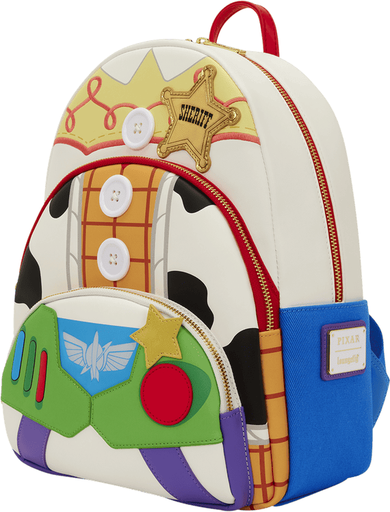 Loungefly Disney Pixar Toy Story 5 Triple Pocket Midi Backpack for Kids