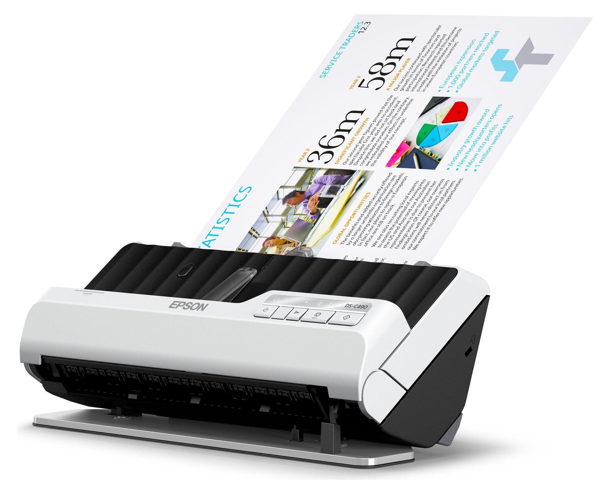 Epson DS-C490, 215,9 x 5588 mm, 600 x 600 DPI, 30 Bit, 24 Bit, 8 Bit, ADF + Bogenscanner