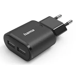 HAMA Ladegerät 2x USB-A 12W schwarz