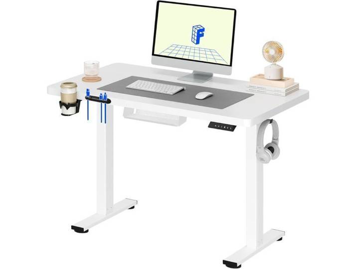 FlexiSpot Bureau Assis Debout Plateau de Une Pièce 120*60 Bureau Réglable en Hauteur Électrique Fonctions Mémoires Blanc