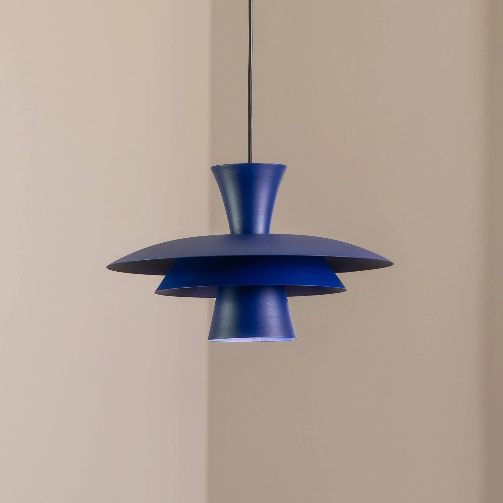 Luminex Hanglamp Plato, Blauw, Modern, Metaal, Dimbaar, Rond