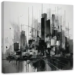 LEINWANDBILD Stadt Abstraktion Grau Modern 50x50cm