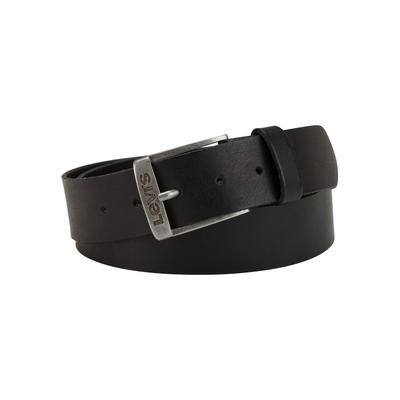 Ledergürtel LEVI'S "NEW DUNCAN", Damen, Gr. 75, schwarz, Rindsleder, unifarben, Basic, Gürtel Ledergürtel, mit Logoprägung auf der Schließe