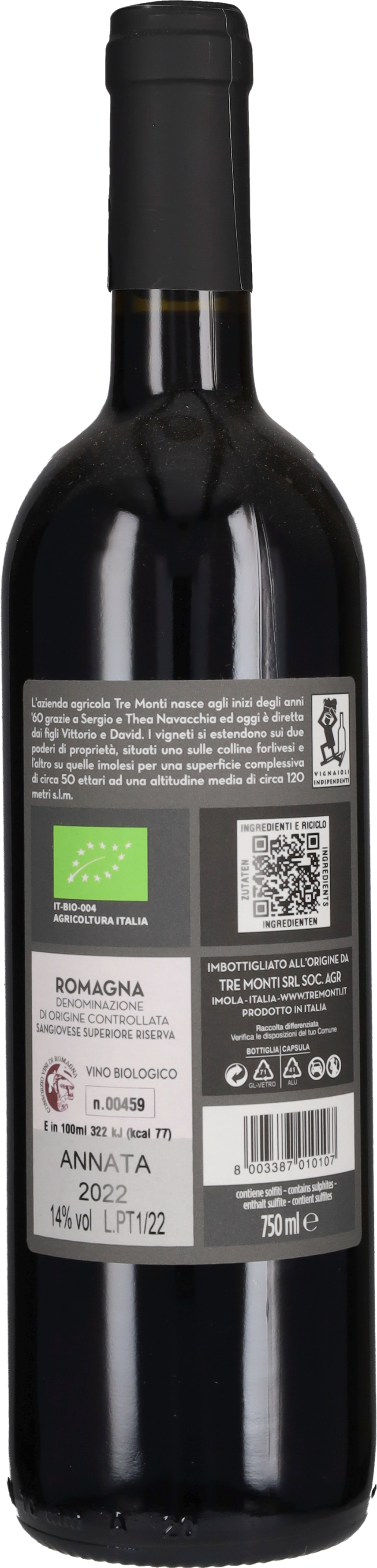Sangiovese di Romagna Riserva Oriolo 'Petrignone' Tre Monti 2022
