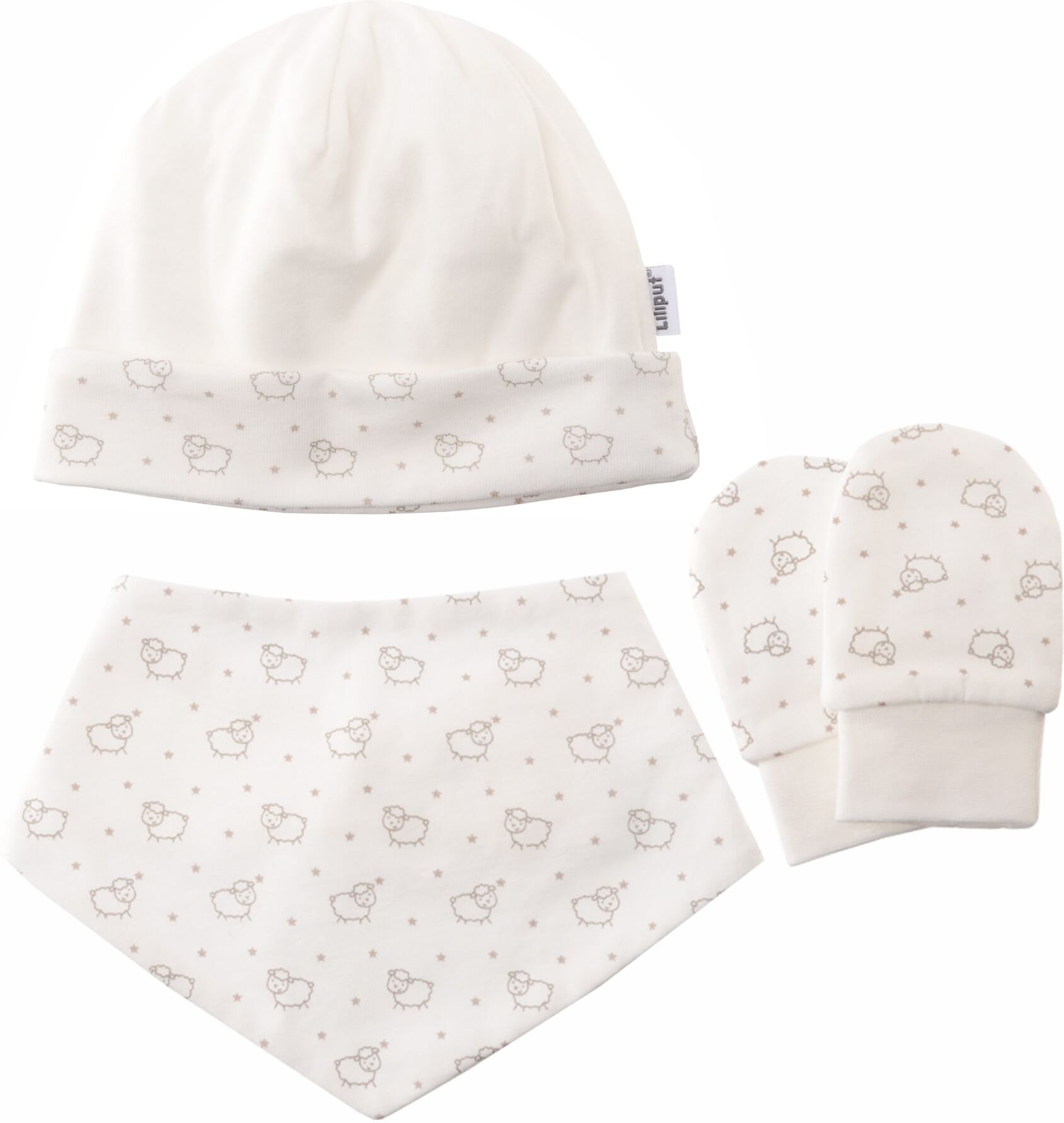 Erstausstattungspaket LILIPUT "Schäfchen", Mädchen, Gr. 62/68, weiß, 100% Baumwolle, KOB Set-Artikel Erstausstattungspaket, mit dezentem Schäfchen-Druck