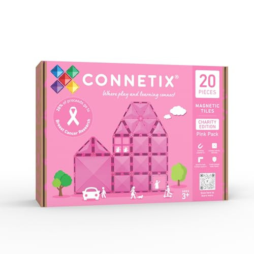 CONNETIX Magnetische Tegels Charity Edition Roze Pakket, 20 stuks
