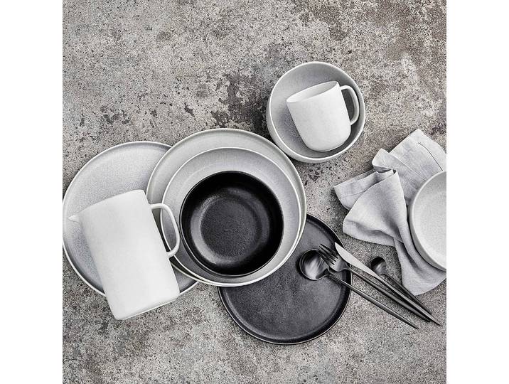 Assiette CASA NOVA - Lot de 4 Ø 23cm Gris/Gris
