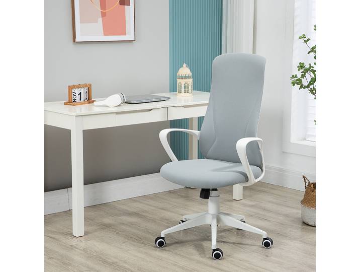 Vinsetto Fauteuil Bureau Ergonomique Gris Inclinaison Réglable