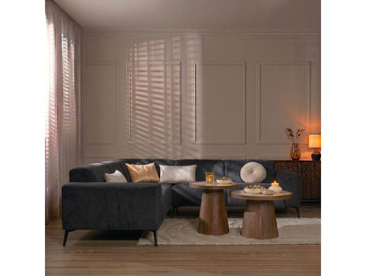 Bronx71 Ecksofa Vegas Stoff schwarz links/rechts