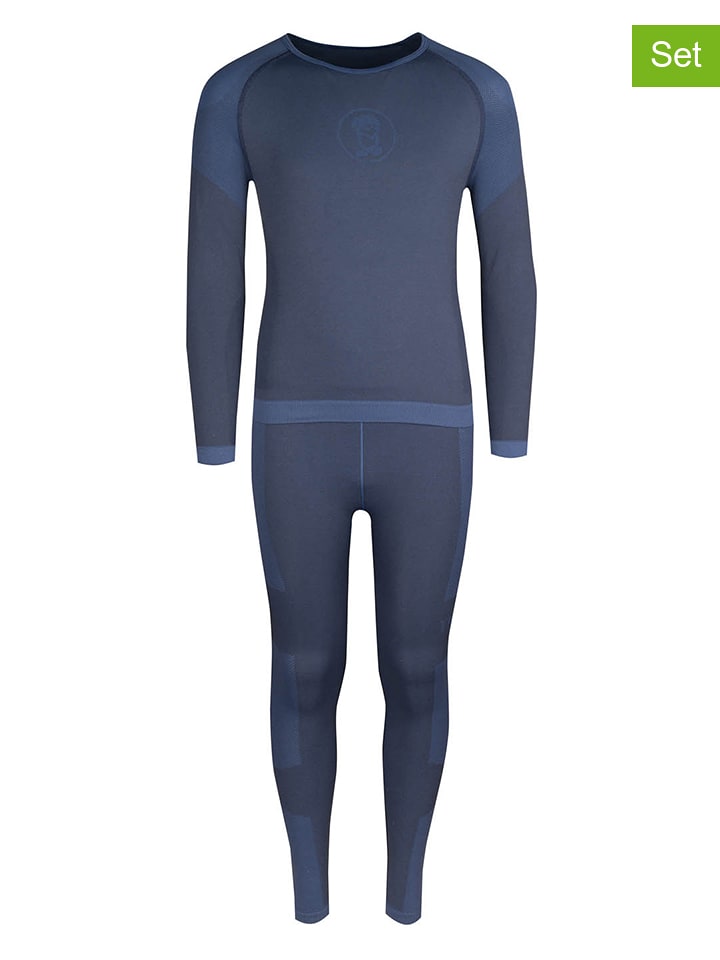 Trollkids 2tlg. Funktionswäsche-Set "Hemsedal Baselayer" in Dunkelblau - 116