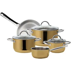 Kochtopf-Set 8tlg aus Edelstahl, gold