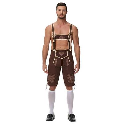 Oktoberfest Lederhosen Bayerisch Deutsch Wiesn Herren Stoff im traditionellen Stil Shorts