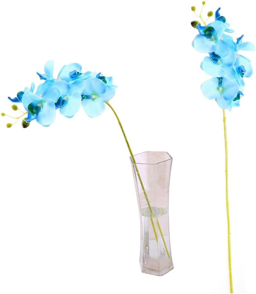 Decoratieve blauwe zijden orchidee voor huisdecoratie - 78 cm
