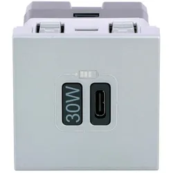 Legrand 079385L Mosaic USB Typ-C Ladesteckdose 2-modulig, Ladeleistung 30 W Farbe: Aluminium