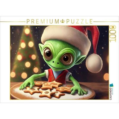 CALVENDO Puzzle Ein ganz normales Alien backt Plätzchen | 1000 Teile Lege-Größe 64x48cm Foto-Puzzle für glückliche Stunden