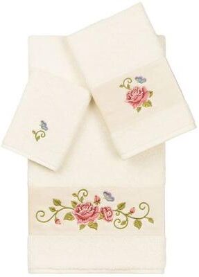 Linum Home Textiles Llc Rebecca Bath Towel Set Bath Hand Wash, Bath Hand Wash, Ivory