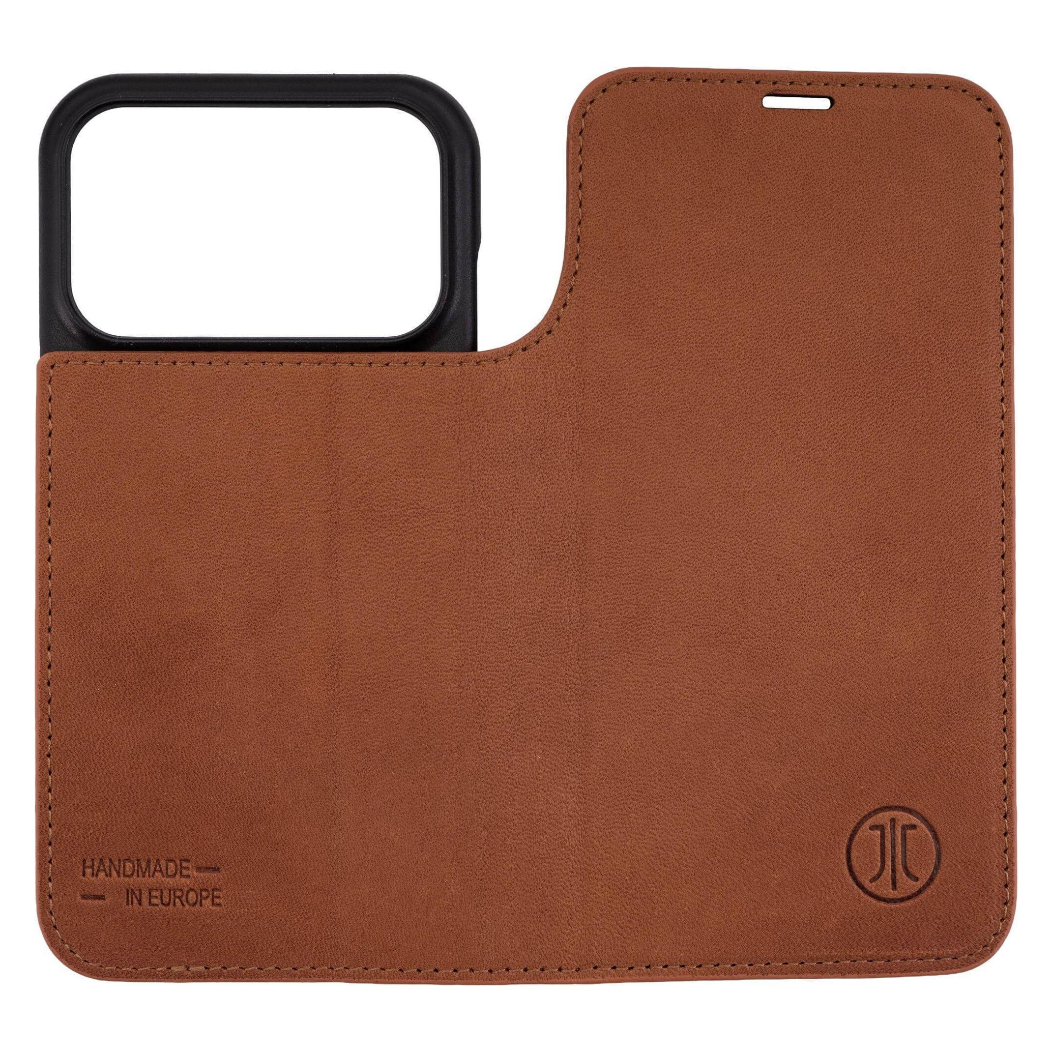 JT Berlin Echtleder BookCase Tegel für Apple iPhone 17 Pro cognac (Apple iPhone 17 Pro) (11129)