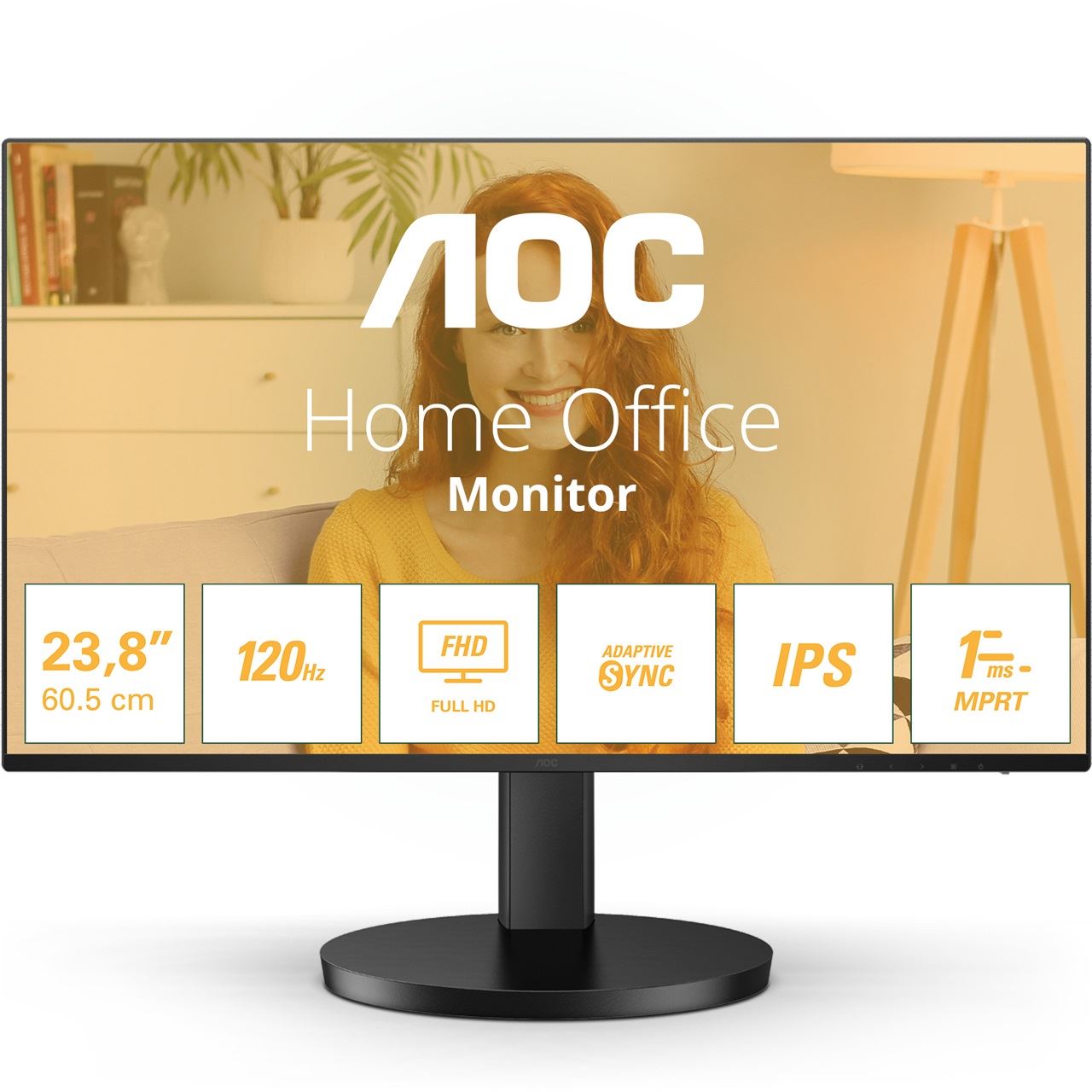 23,8" (60,47cm) AOC 24B3HA2 schwarz 1920x1080 1xHDMI 1.4 / 1xVGA