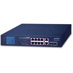 PLANET GSD Rackmount Gigabit Switch, 10x RJ-45, 2x SFP, 120W PoE+, V2