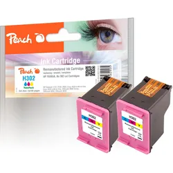 Peach, Druckerpatrone, Tinte HP Nr. 302 (F6U65A) 2x Color (C, M, Y)