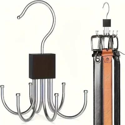 Uplift Essentials Rotating Wood & Multipurpose Hanger Space Saving Organizer For Belts, Ties & Accessories Rotating Wood & Multipurpose Hanger Space Saving Organizer For Belts, Ties & Accessories