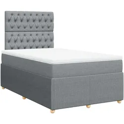 vidaXL Boxspringbett mit Matratze Hellgrau 120x190 cm Stoff