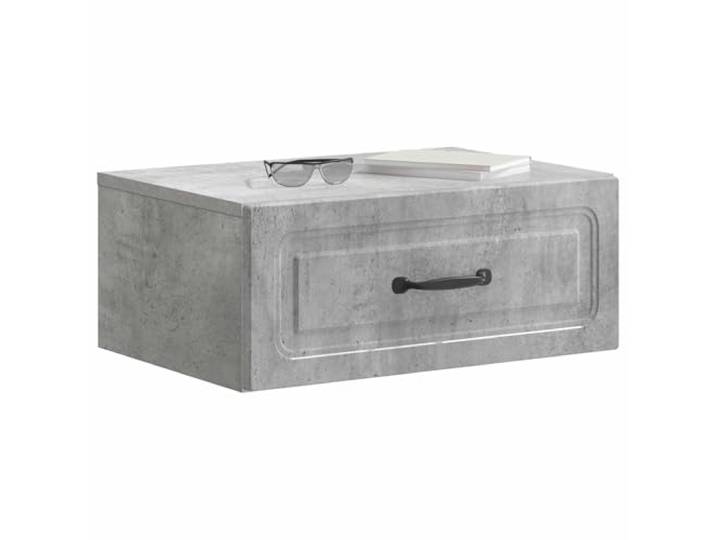 KTHLBRH Nachtschrank grau Beton mit Schublade 2 Stück Modernes Design, Wandmontage, für Schlafzimmer, großer Raum