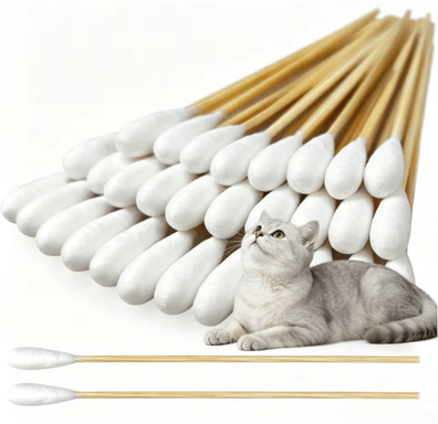 Inspire Picks Professional Pet Ear Cleaning Cotton Swabs Double Sided Bamboo Swabs For Dogs & Cats 12cm Biground 500pcs