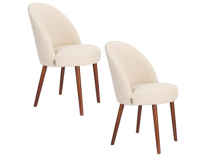Esszimmerstuhl Ororia 2er-Set – aus Bouclé in Beige - Beige - Stoff - Luxusbetten24