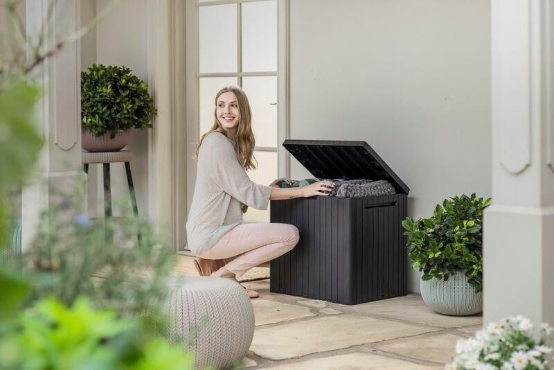 Keter City Opbergbox, 113 liter, bruin