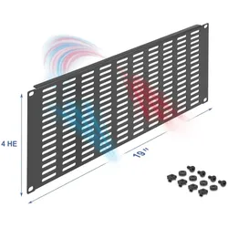 DeLOCK 19′′ Netzwerkschrank Panel mit Lüftungsschlitzen horizontal 4 HE schwarz