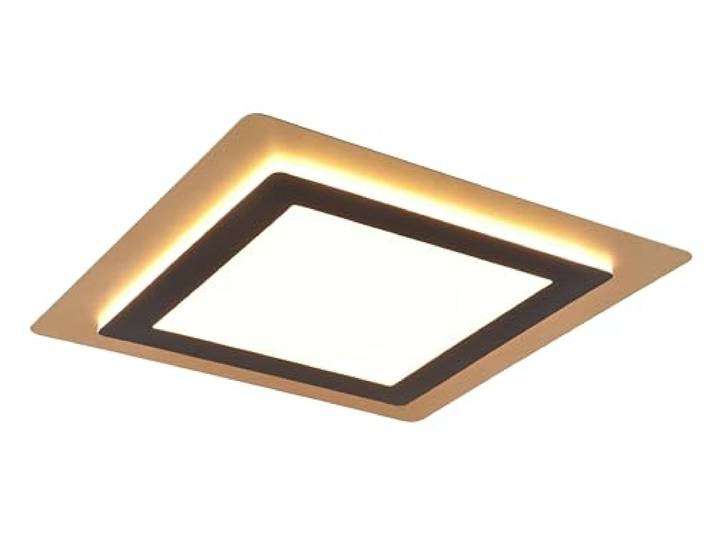 Trio Leuchten LED Deckenleuchte Morgan 641510280, Metall Schwarz matt/Goldfarbig, Acryl, inkl. 46 Watt LED, Fernbedienung