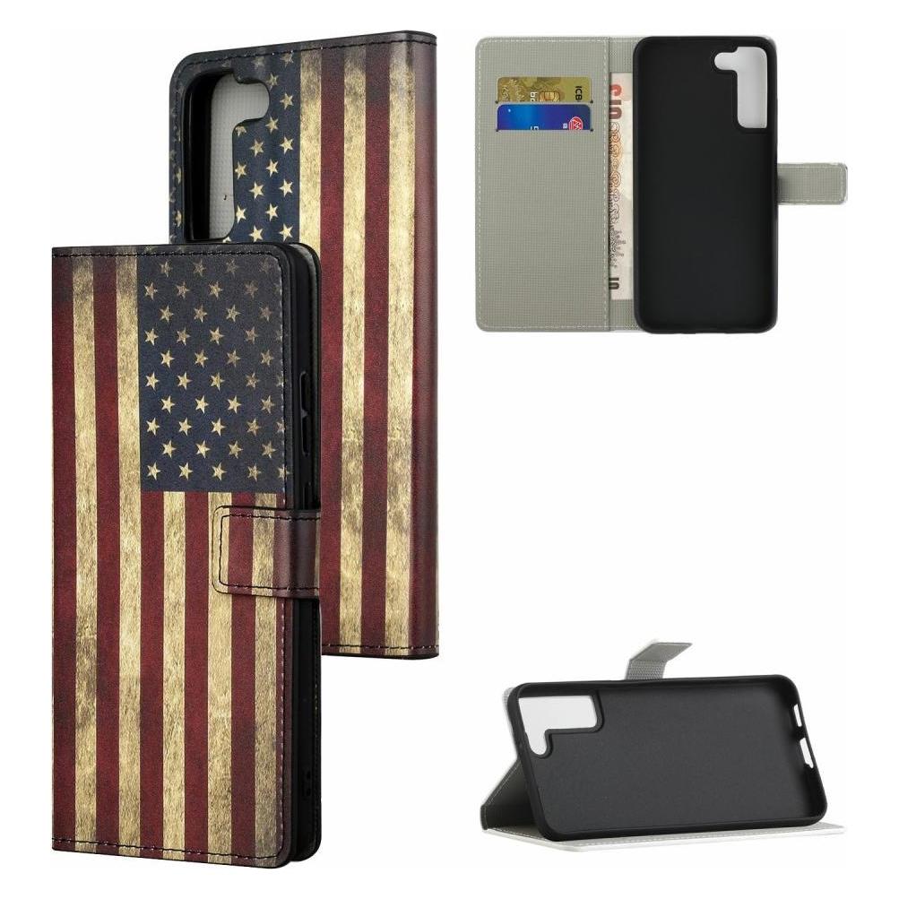 Cover-Discount Galaxy S22+ - Leder Hülle Etui US Flagge (Samsung Galaxy S22+) (101239957K)