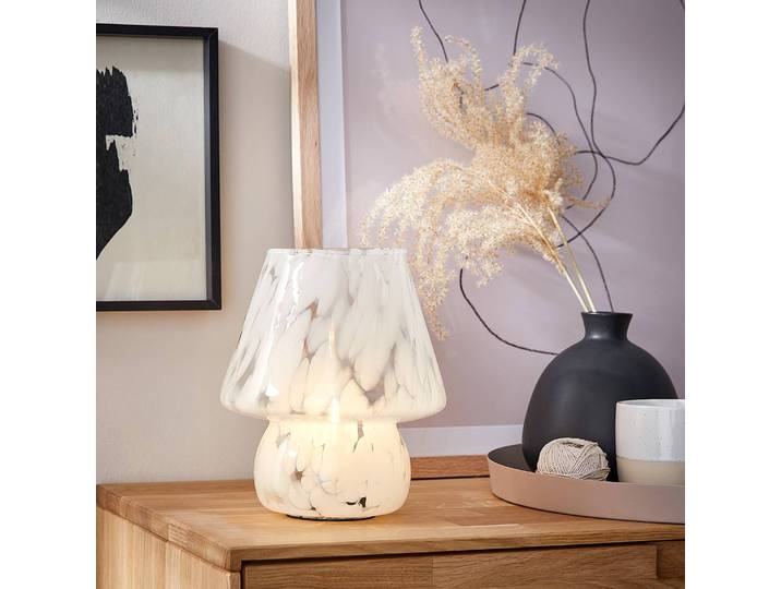 Lampe LED MISS MARBLE 21cm Blanc/Blanc Verre Module LED