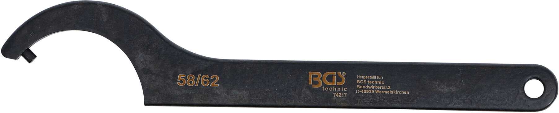 BGS Hakenschlüssel mit Zapfen, 58 - 62 mm ; BGS technic (74217)